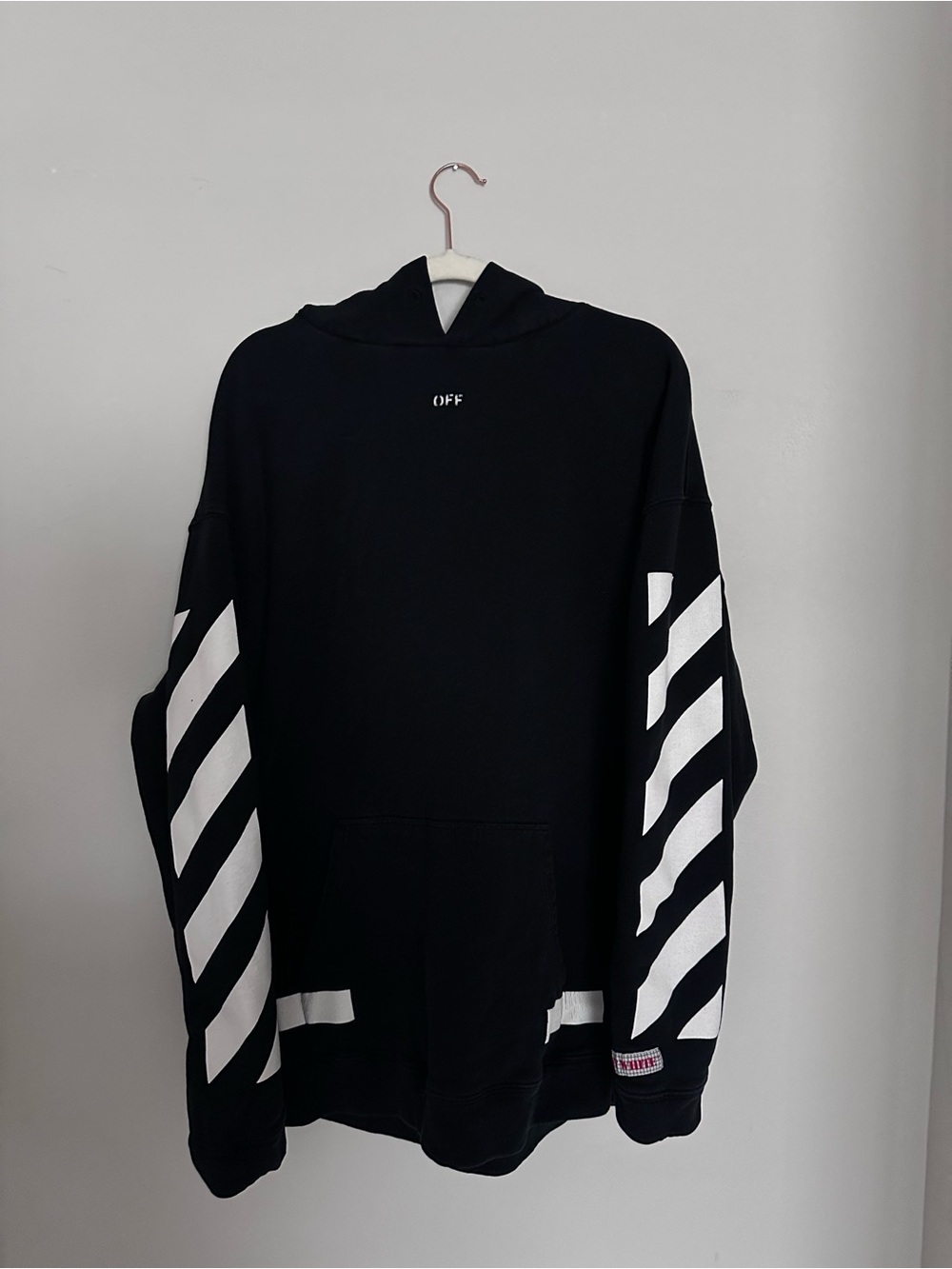 Off-White Seeing Things Hoodie Black Diagonal Arrows • M (fits L/XL)